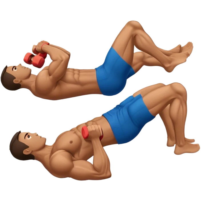side-view of guy doing decline-crunches emoji
