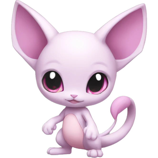 Pink Chibi Anthro Mewtwo-Pokémon full body emoji