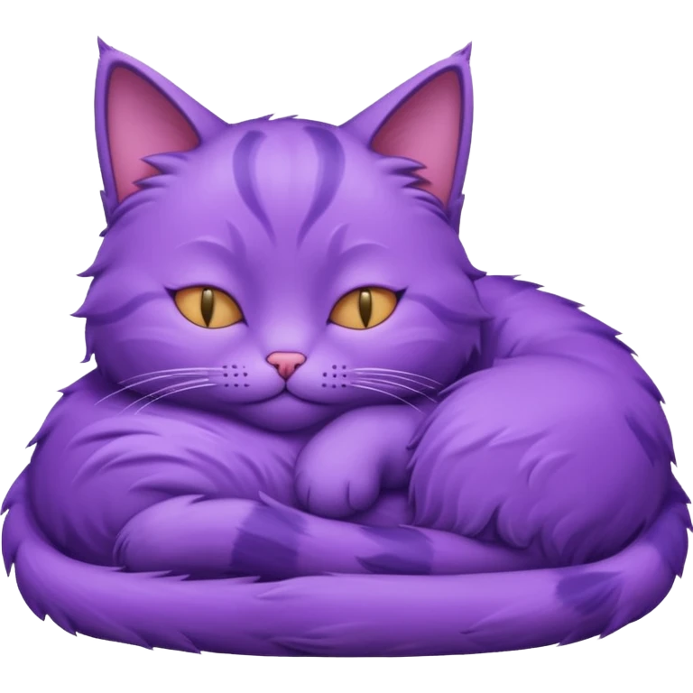 Un gato morado durmiendo en una mansión  emoji