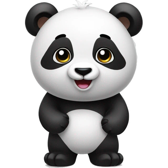 Cute panda saying hello emoji