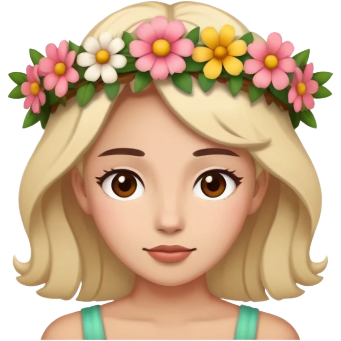 nữ, đầu cài vòng hoa emoji