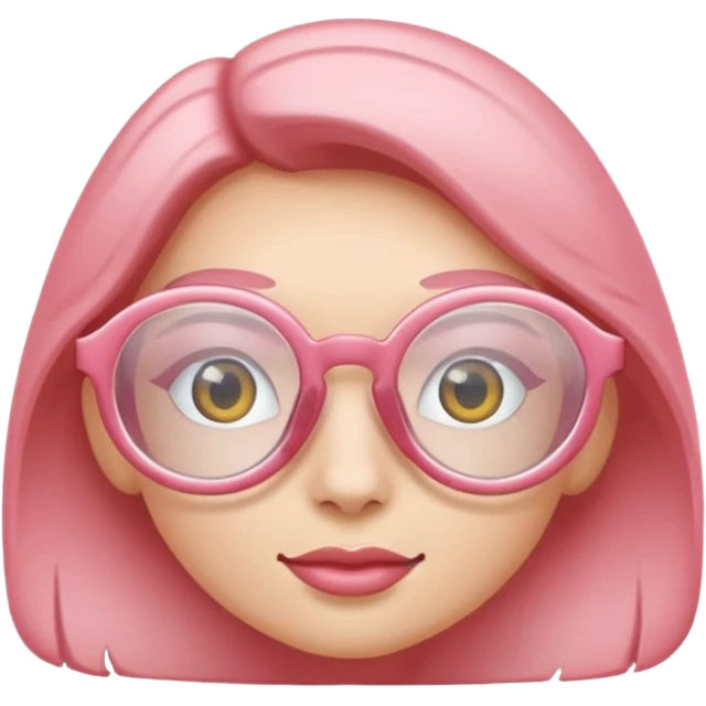 Rose pink glasses, Oval type shaped. emoji