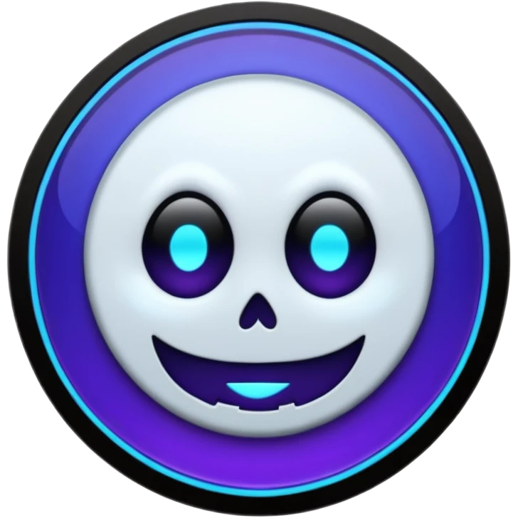 horror spooky spook coin purple blue black white emoji