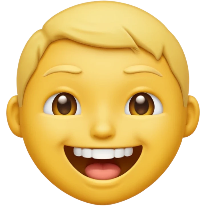 Default yellow head emoji squinting with open mouth and top teeth showing emoji