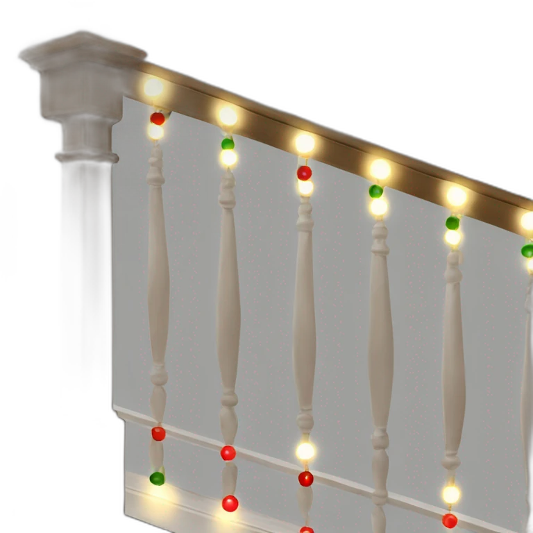 Banister Christmas lights emoji