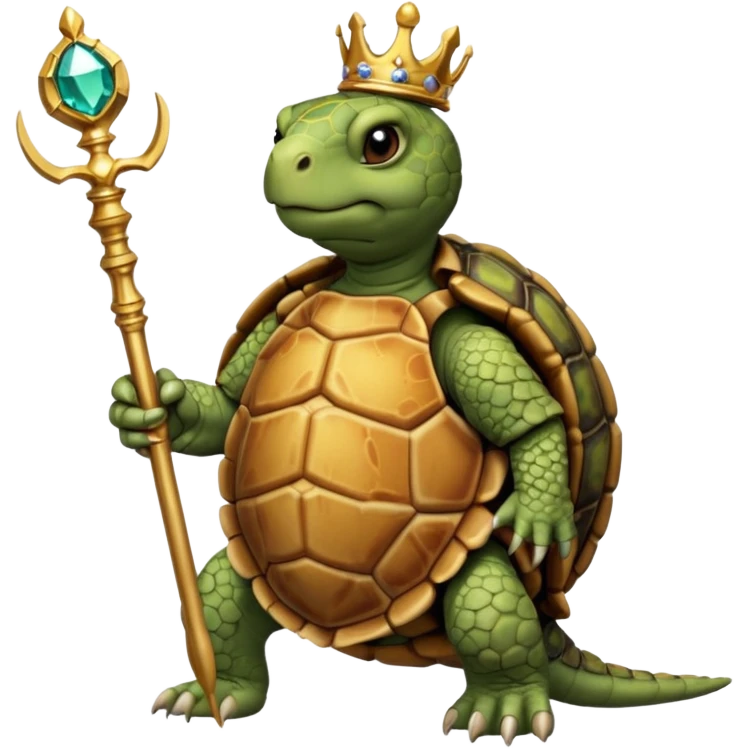 royal staff tortiose with scepter in left hand emoji