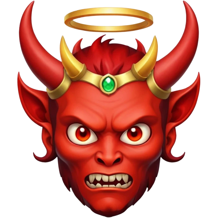 devil with halo floating over head  emoji