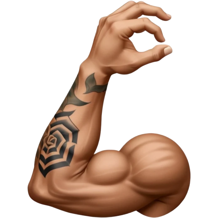 hand muscle that has a tattoo on it emoji