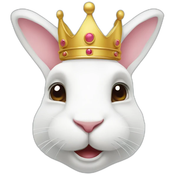 Rabbit face with crown emoji