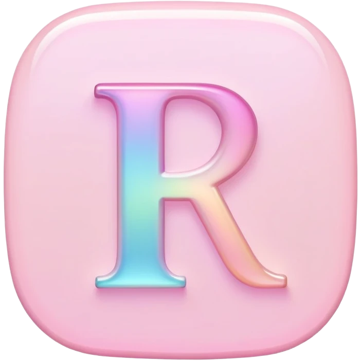 Iridescent pastel pink Font setting icon with letter I emoji