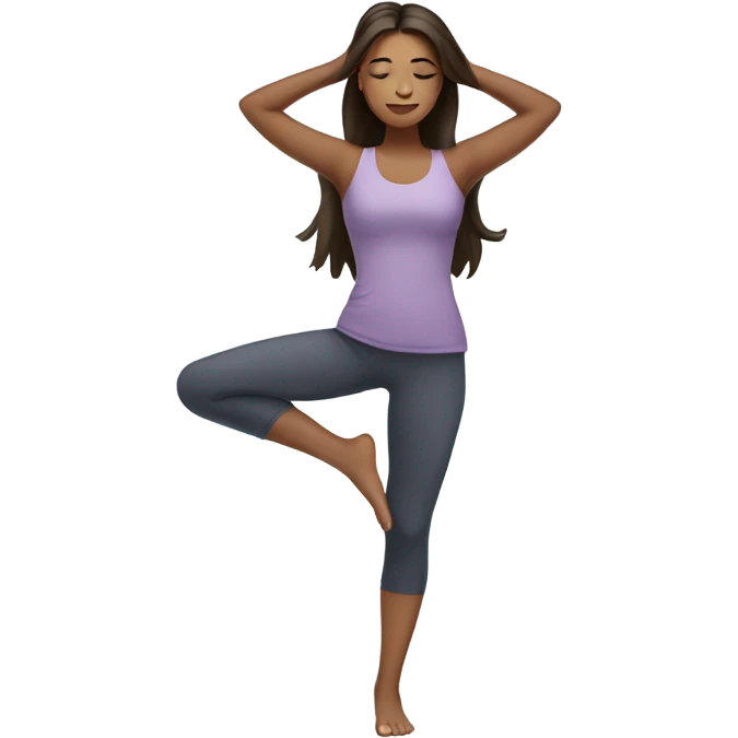 Brunette girl doing Yoga  emoji