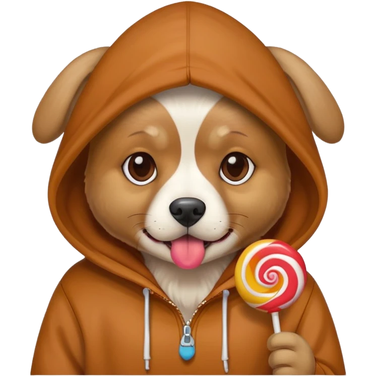 dog throwing up with a hoodie n lollipop emoji