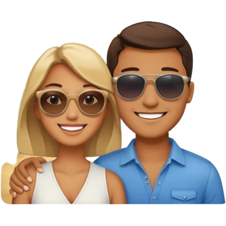 smiling couple outdoors in sunlight emoji
