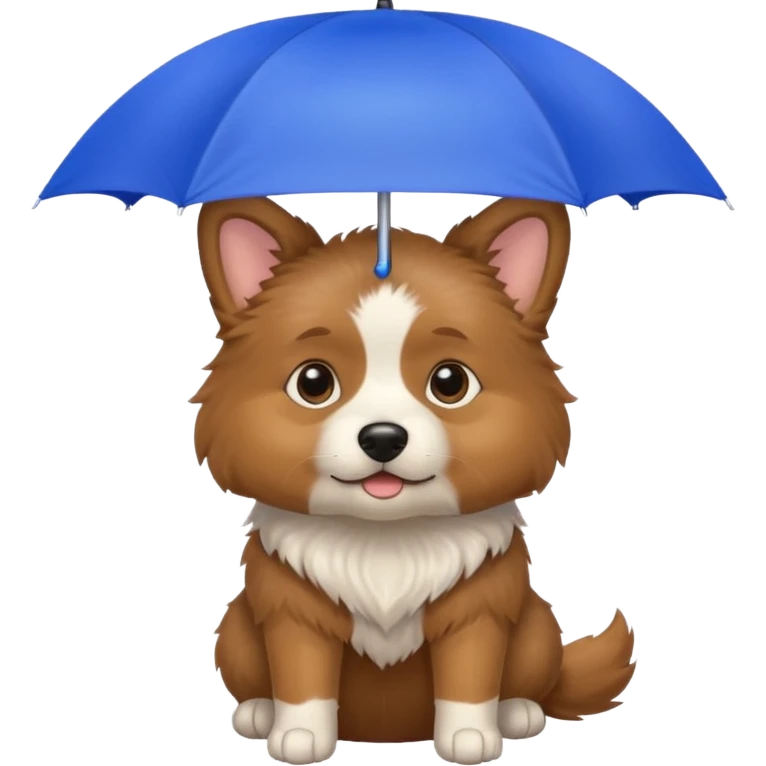 dog with blue umbrella closeup view emoji