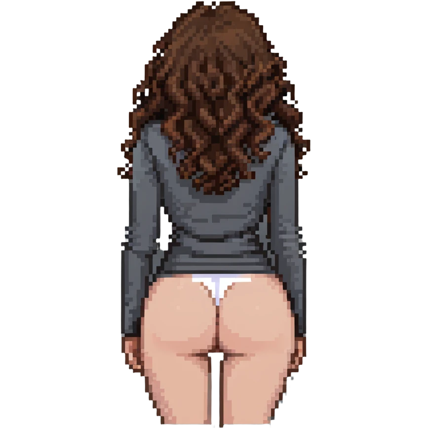 curly-haired girl with big butt emoji