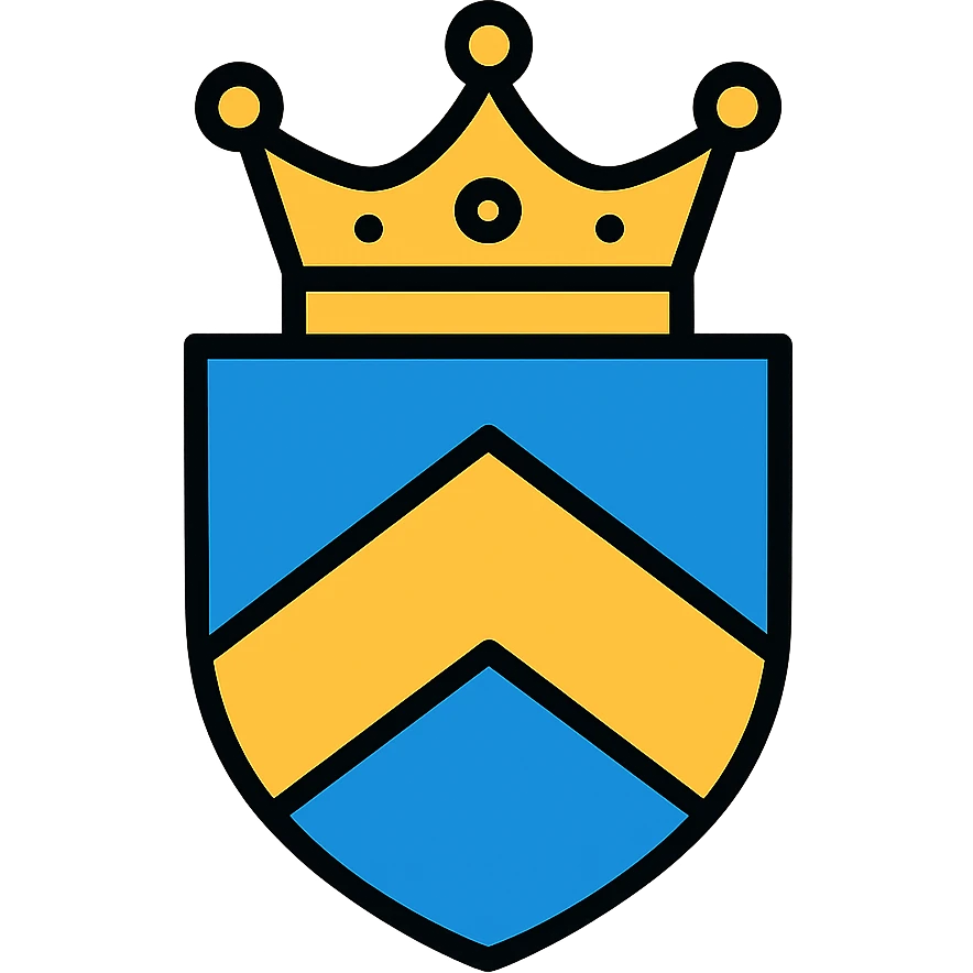 logo de Duc, blason stylisé avec couronne emoji