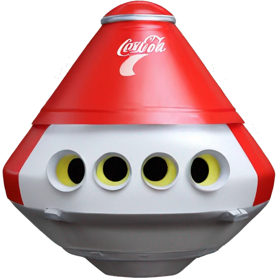 Vanilla Coke cans made into 1 UFO alien spaceship shaped birdhouse  emoji