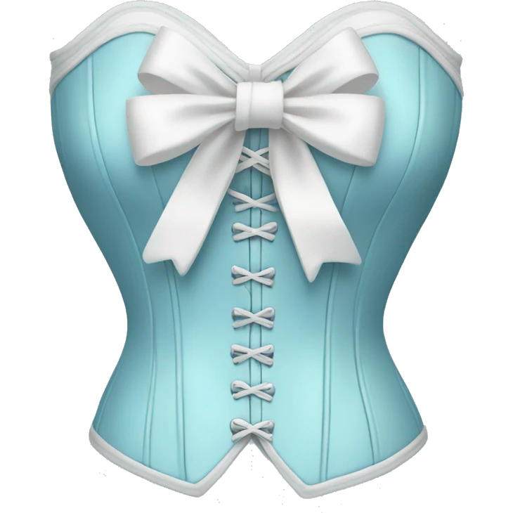 Pastel blue corset with a white bow emoji