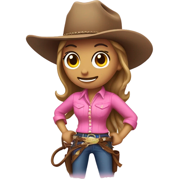 Cowgirl with a lasso and pink cowboy hat emoji