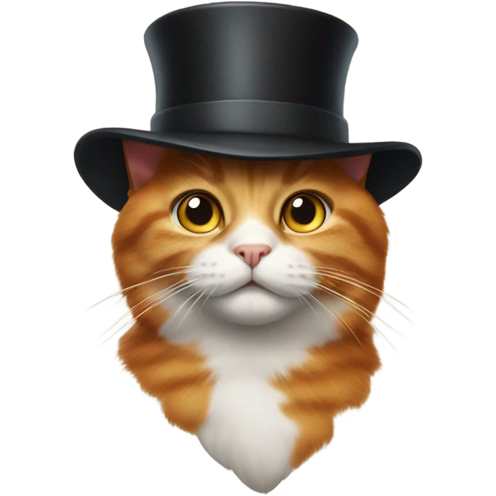 ginger cat wearing a top hat emoji