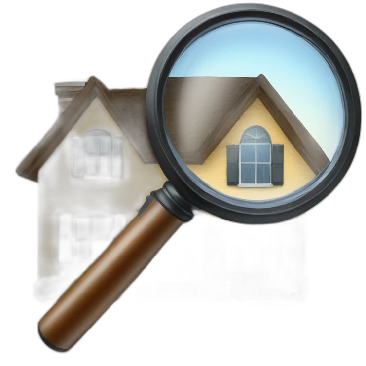 Magnifying glass on house emoji