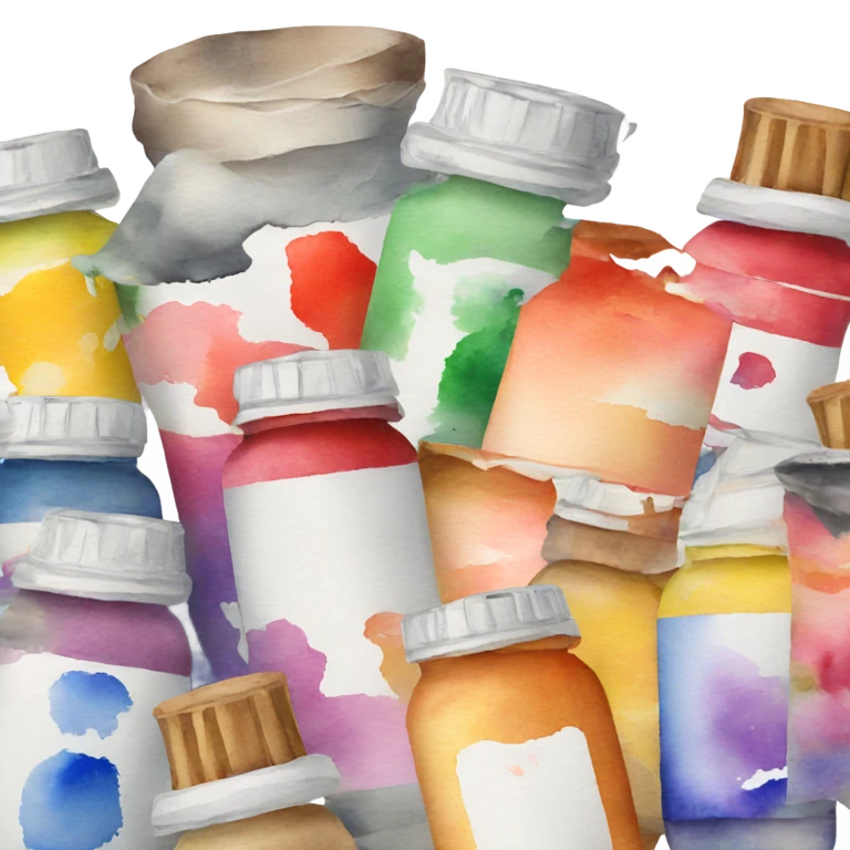 Watercolor paint life emoji