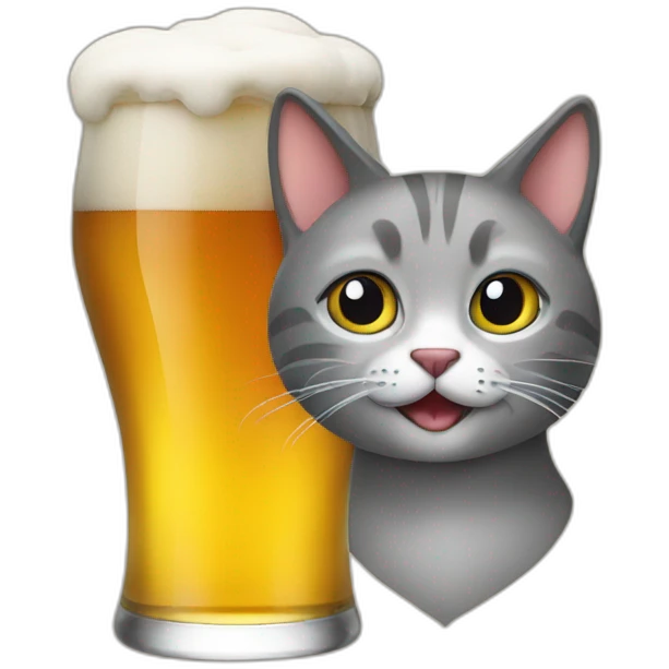 Cat beer emoji