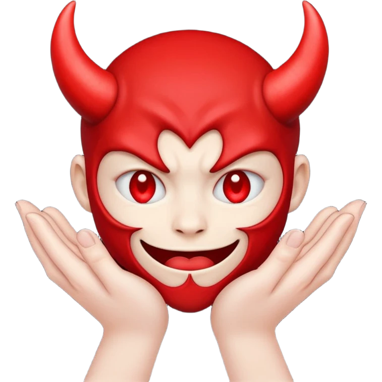 Hand covering emotion demon wmoji emoji