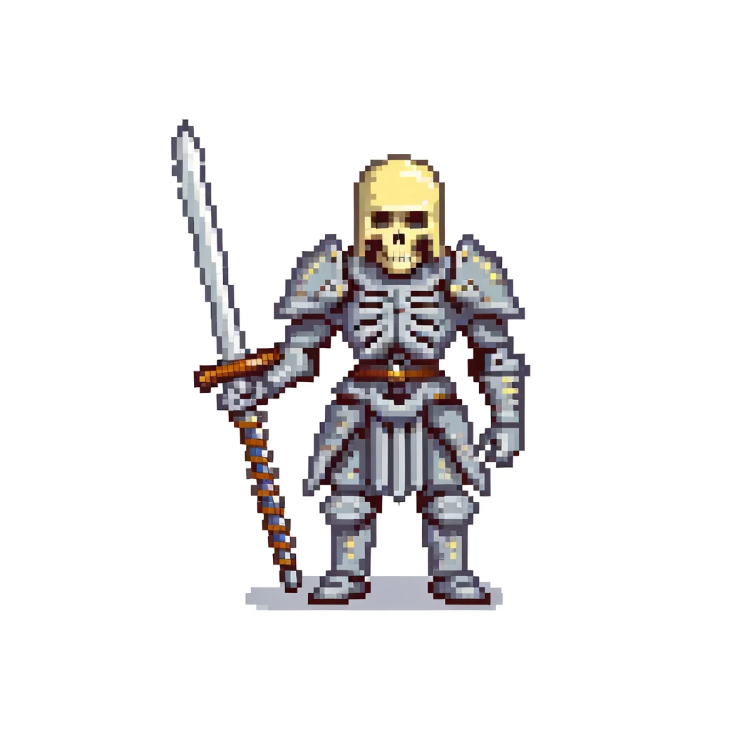 armored skeleton warrior with a large sword emoji