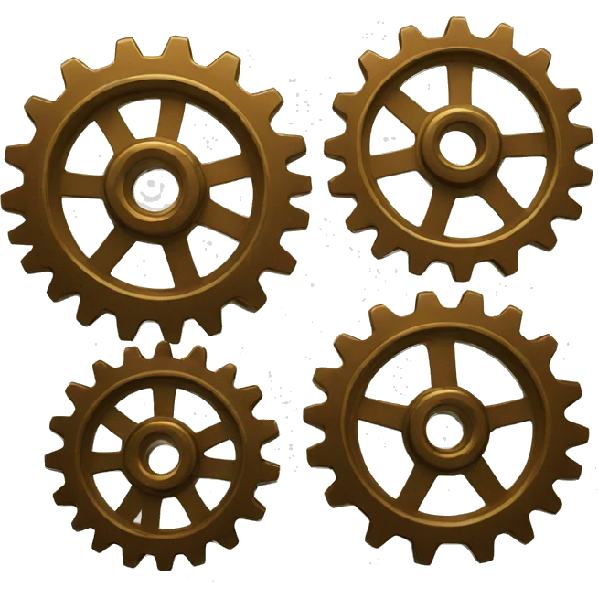 different sizes of cog wheels emoji
