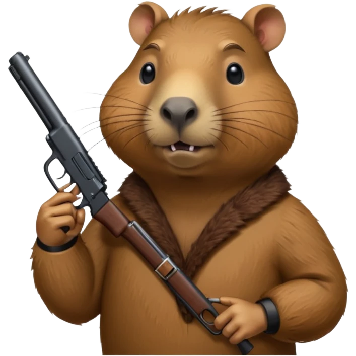 capybara holding a gun emoji