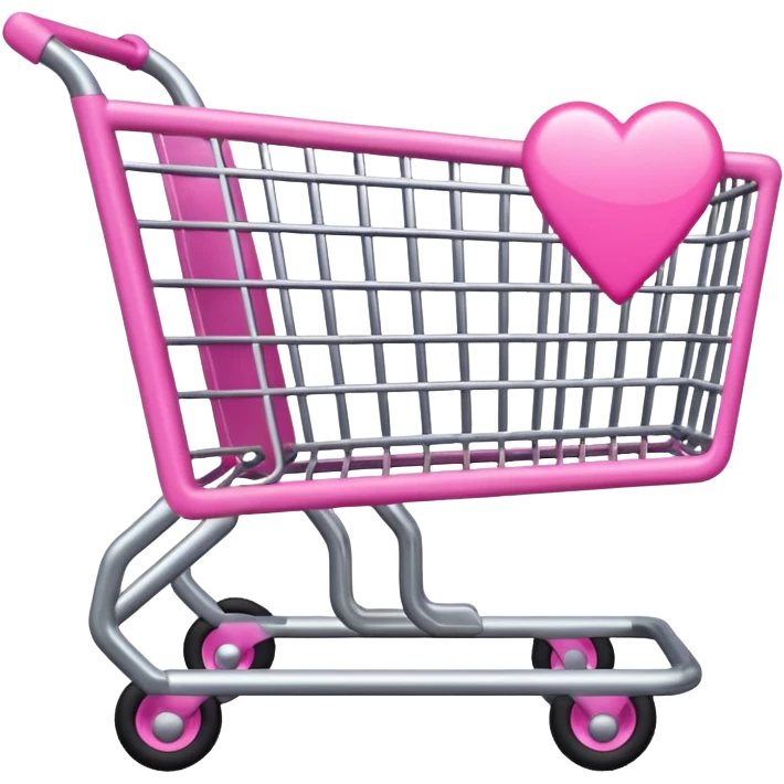 make shopping cart with pink tones. emoji