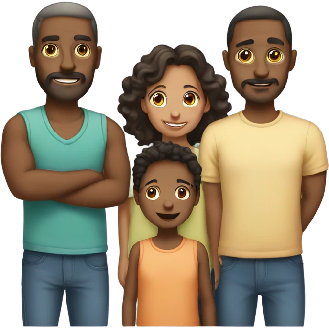 family w two parents, older bro, younger sis, youngest bro emoji