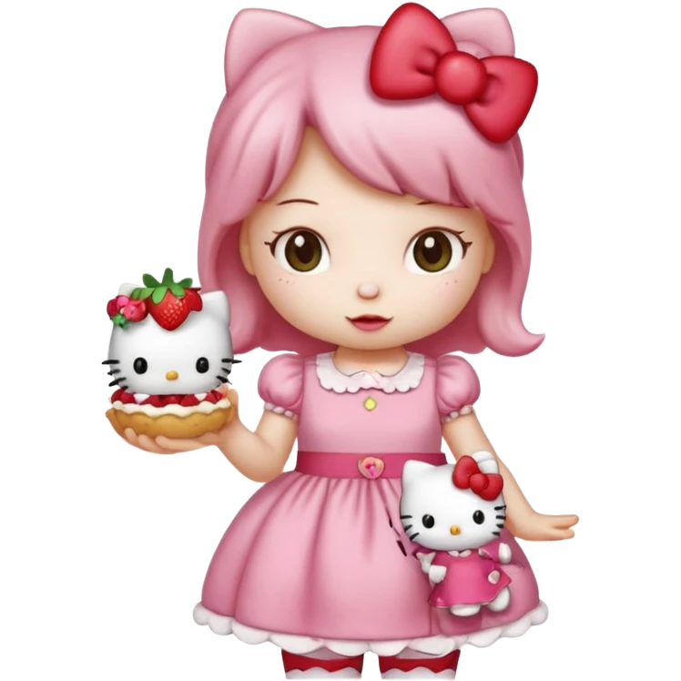 hello kitty strawberry shortcake pink emoji