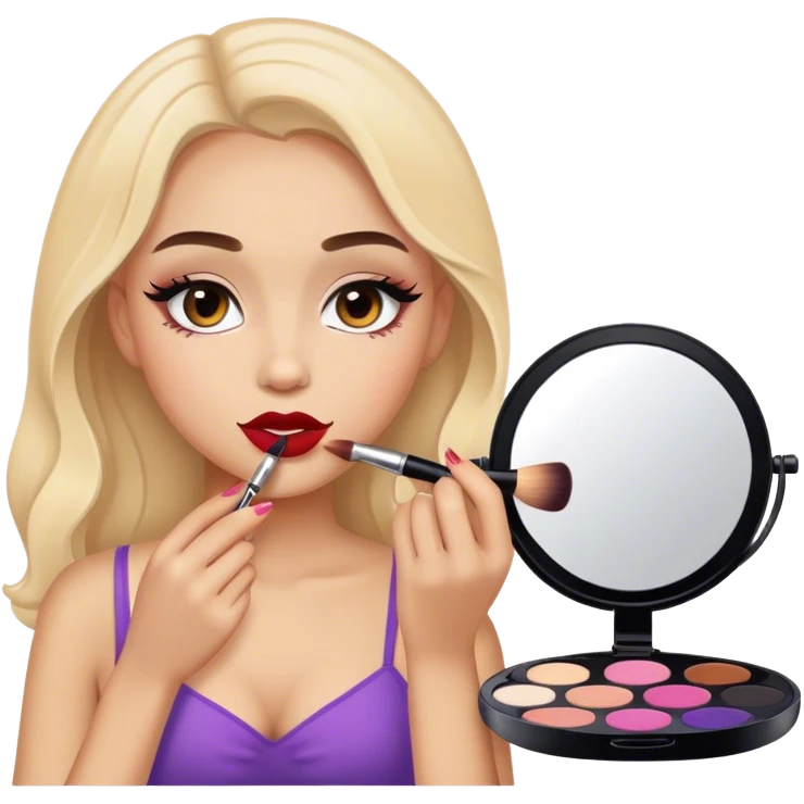Niña maquillandose  emoji