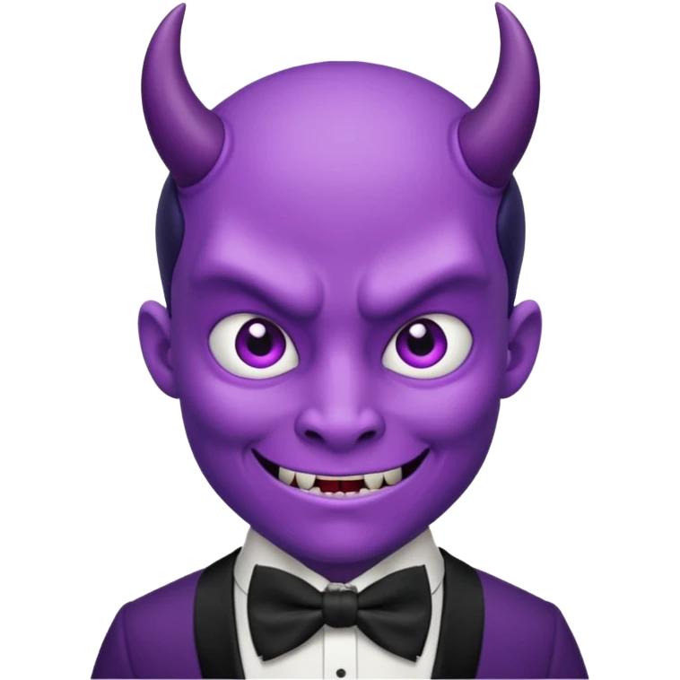 purple face devil with bowtie emoji