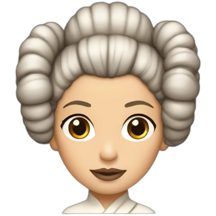 princess leia with giant hairstyle emoji