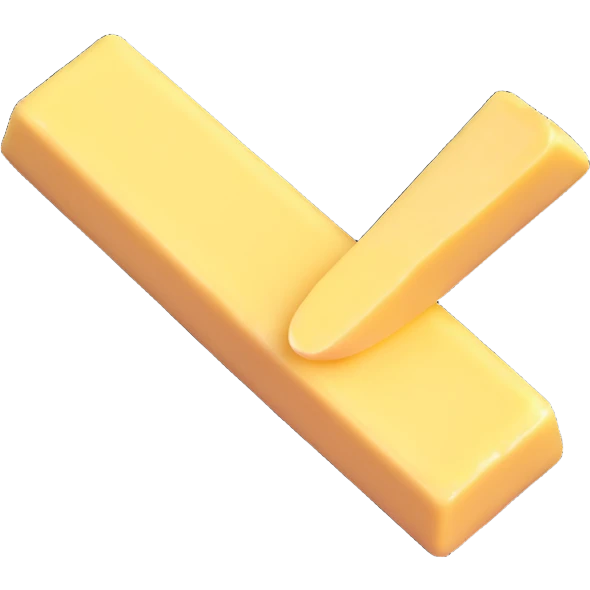 butter stick, smooth and shiny emoji