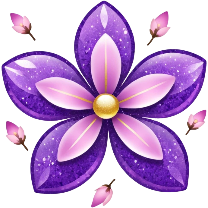 glitter purple and sakura emoji