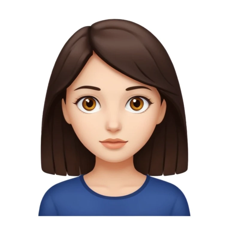 beautiful brunette girl with brown eyes  emoji