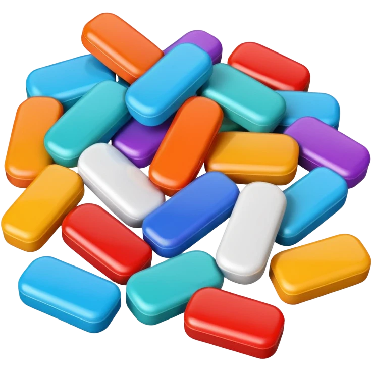 colorful medicine tablets emoji