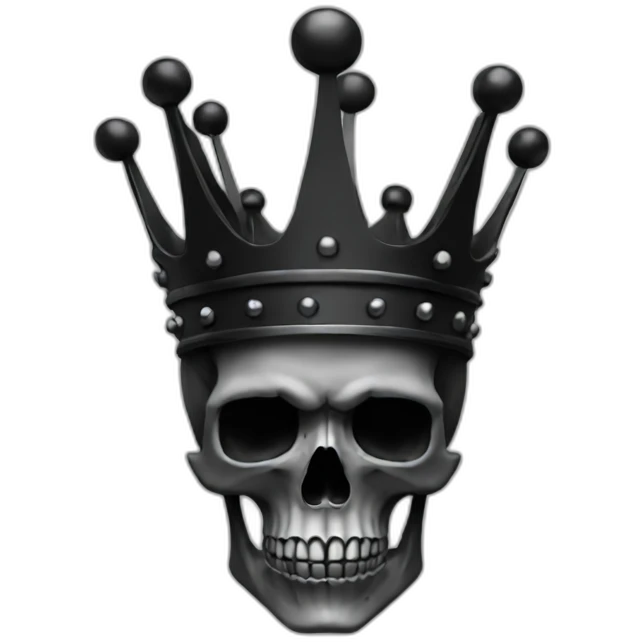 Skull king crown black emoji