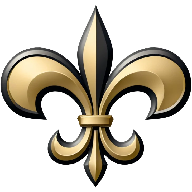 New Orleans Saints football logo with fleur-de-lis in black and gold colors emoji