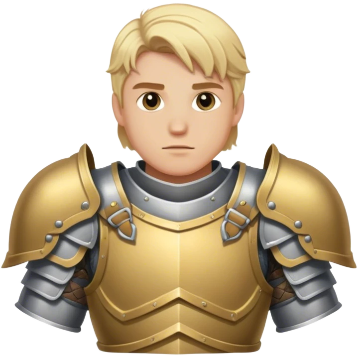 Medieval DnD themed blonde male with armor waist emoji