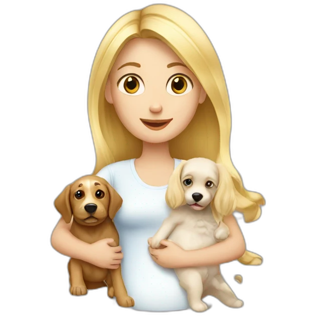 Blond-Girl-with-baby-and-dog emoji