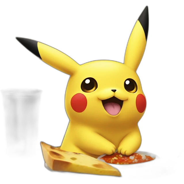 Pikachu qui mange avec dagofeu emoji