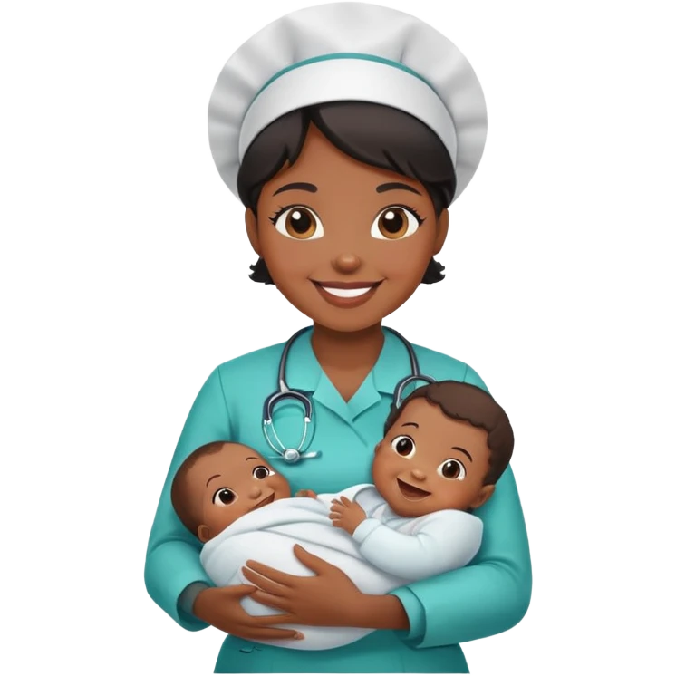 black nurse holding baby emoji