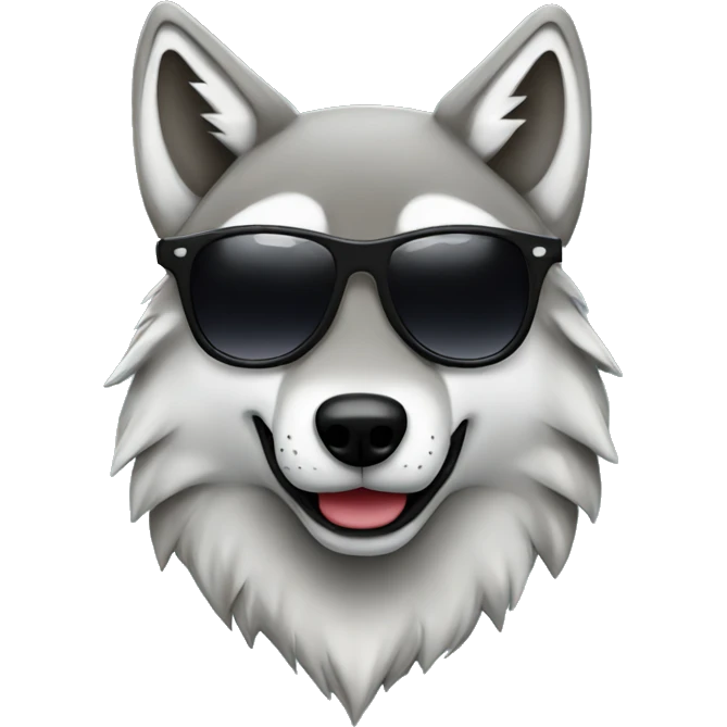 wolf with sunglasses emoji