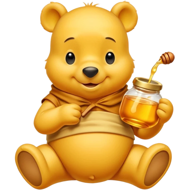 winnie the poo with honey pot emoji