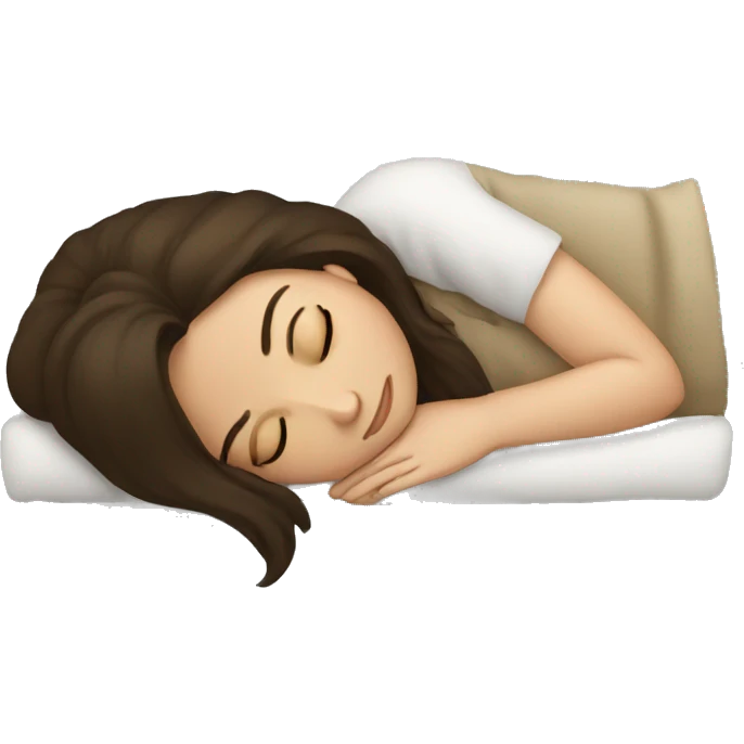Brunette girl sleeping emoji